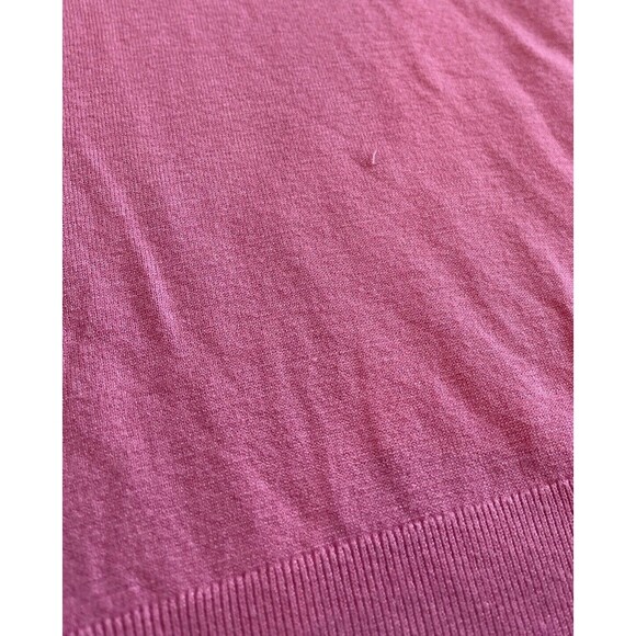 Loft Pink Knit Crew Neck Sweater Gold Buttons Long Sleeve Lightweight Soft‎ M - Picture 10 of 16